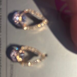 Elegant Gold and Silver Teardrop Earrings Real Cubic Zirconia